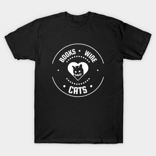 Books Wine Cats T-Shirt